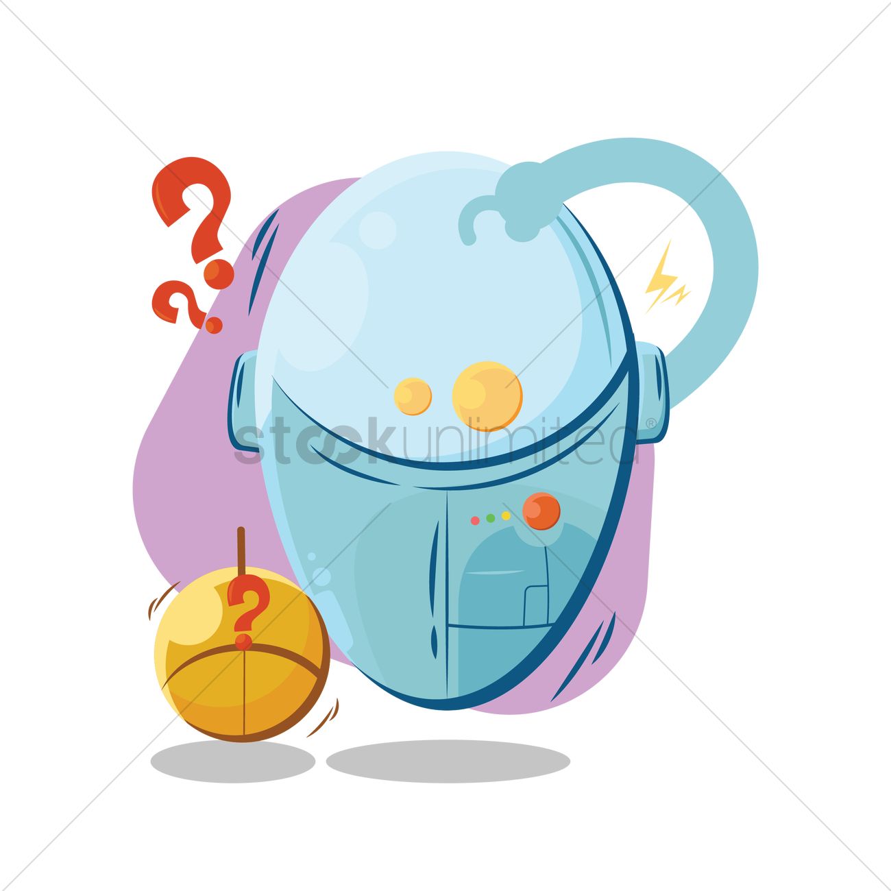 1300x1300 Cartoon Robots Feeling Confused Vector Image