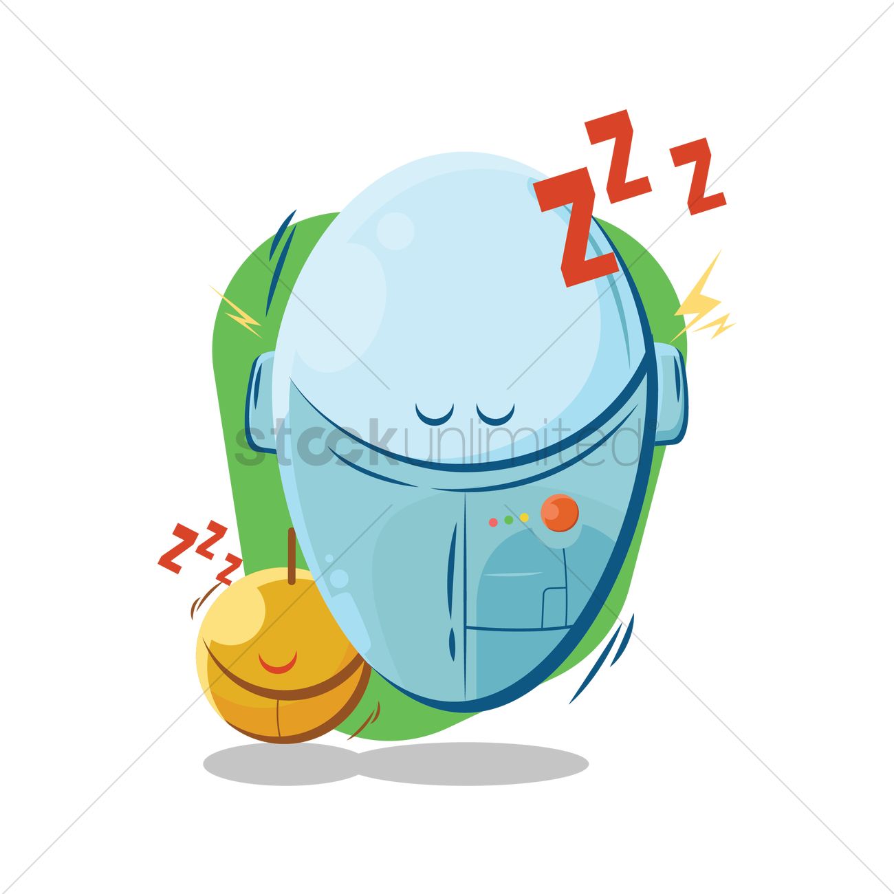 1300x1300 Cartoon Robots Sleeping Vector Image