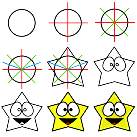 450x450 How To Draw Cartoon Stars