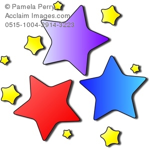 300x298 Art Image Of Brightly Colored Cartoon Stars