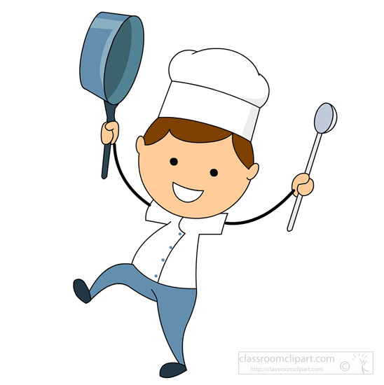 548x550 Cartoons Clipart Cartoon Style Chef With Frying Pan And Spoon