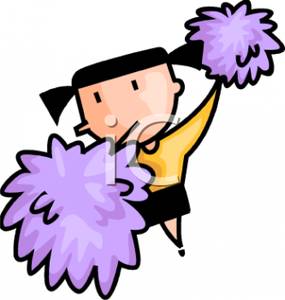 285x300 Colorful Cartoon Of A Cheerleader With Pom Poms