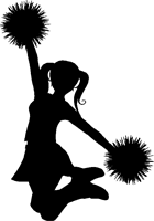 140x200 Jumping Cheerleader With Pom Poms In The Air Sticker