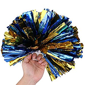 300x300 Blue And Gold Pom Poms Cheerleading Plastic Ring