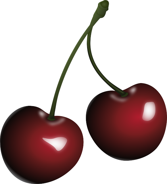 581x640 Free Pair Of Realistic Red Cherries Clip Art