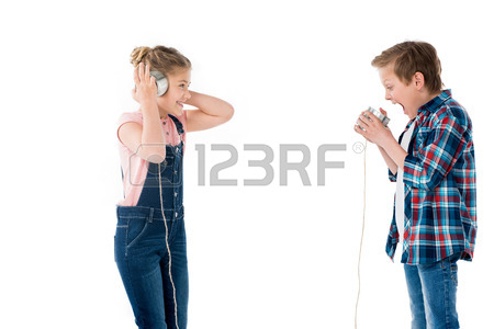 450x300 Children Using Metal Cups As Telephone While Playing Together