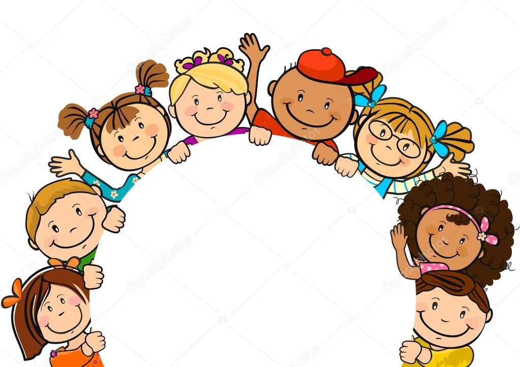 1023x723 Children Together With Paper Round Stock Vector Iostephy