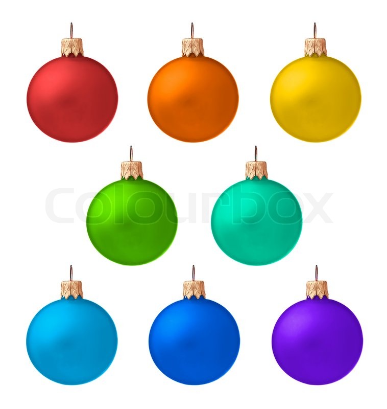 758x800 Set Of Christmas Ornaments Isolated On White Background Stock