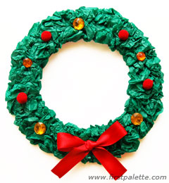 240x260 Tissue Paper Christmas Wreath Craft Kids' Crafts