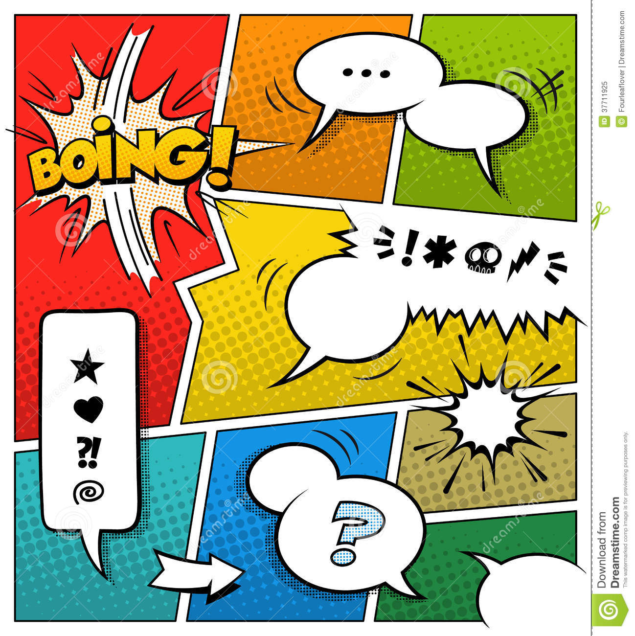 1298x1300 Color Comic Book Page Template Design Comic