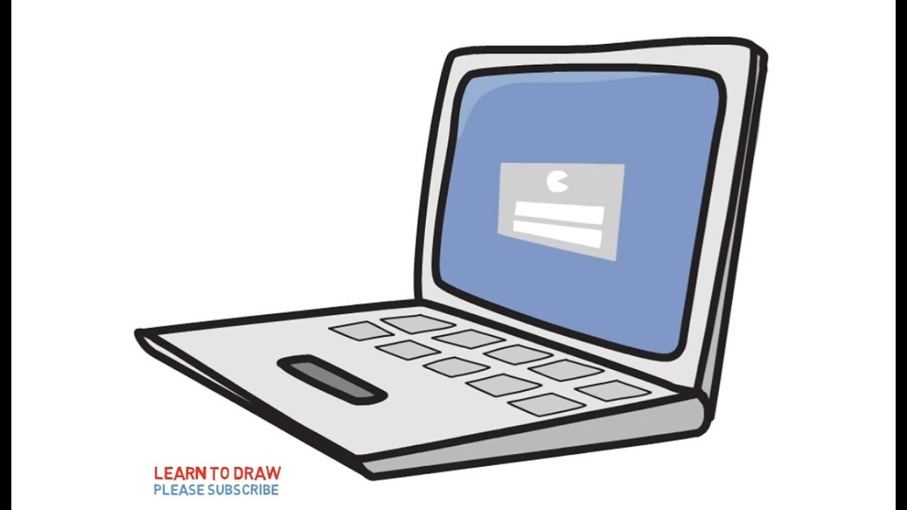 1280x720 How To Draw A Laptop Computers For Kids Step By Step