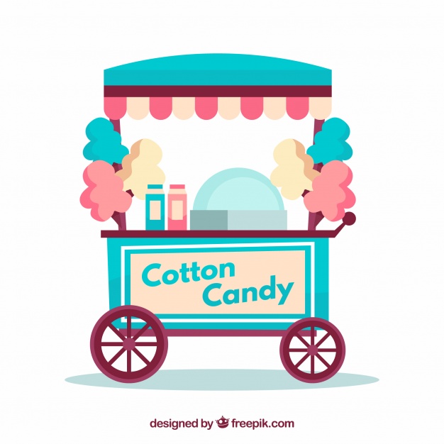 626x626 Background Of Vintage Cotton Candy Cart Vector Free Download