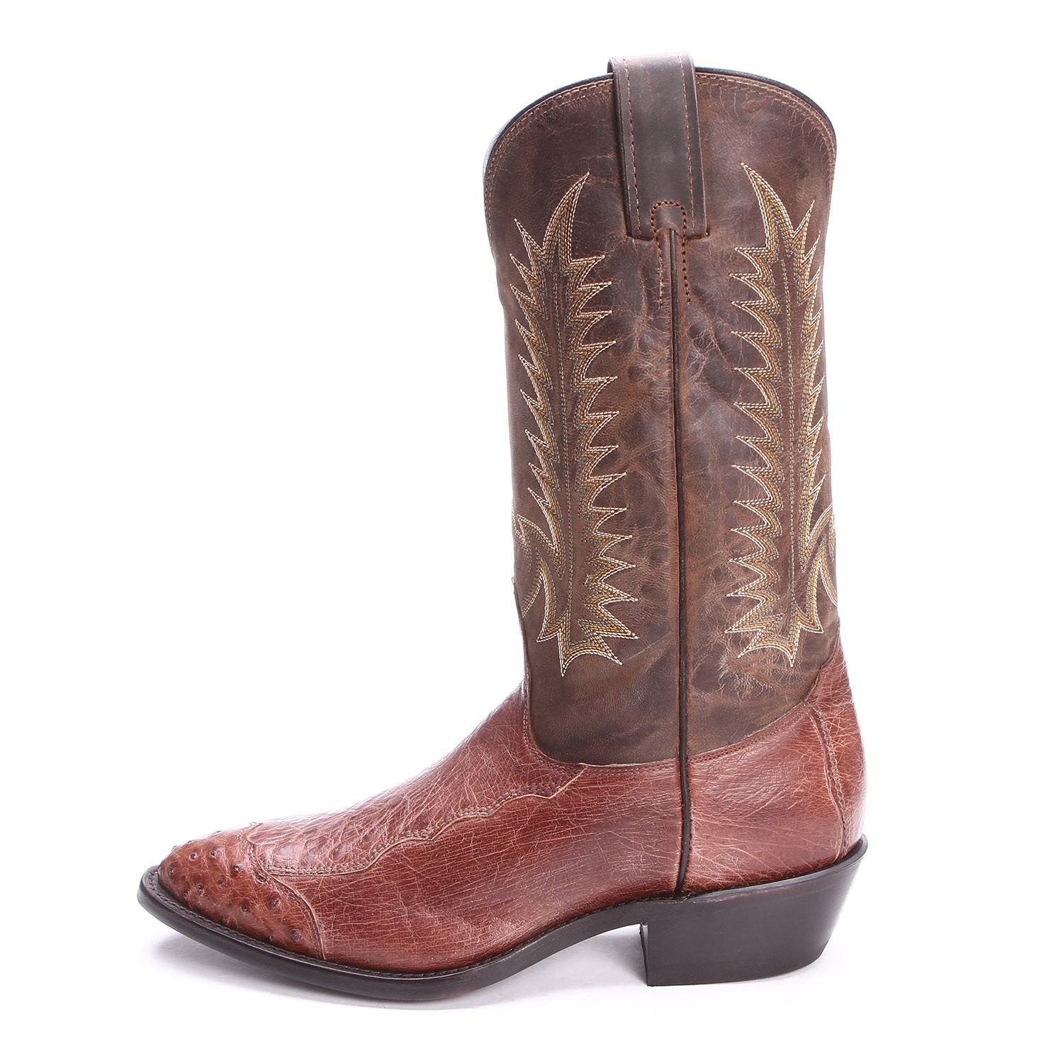 1500x1500 Nocona Mens Antique 4 Piece Ostrich Cowboy Boots Dark Chocolate