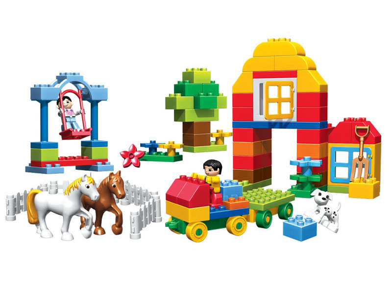 800x589 Kid's Home Toy Large Size Happy Farms Ranch Animals Model Building