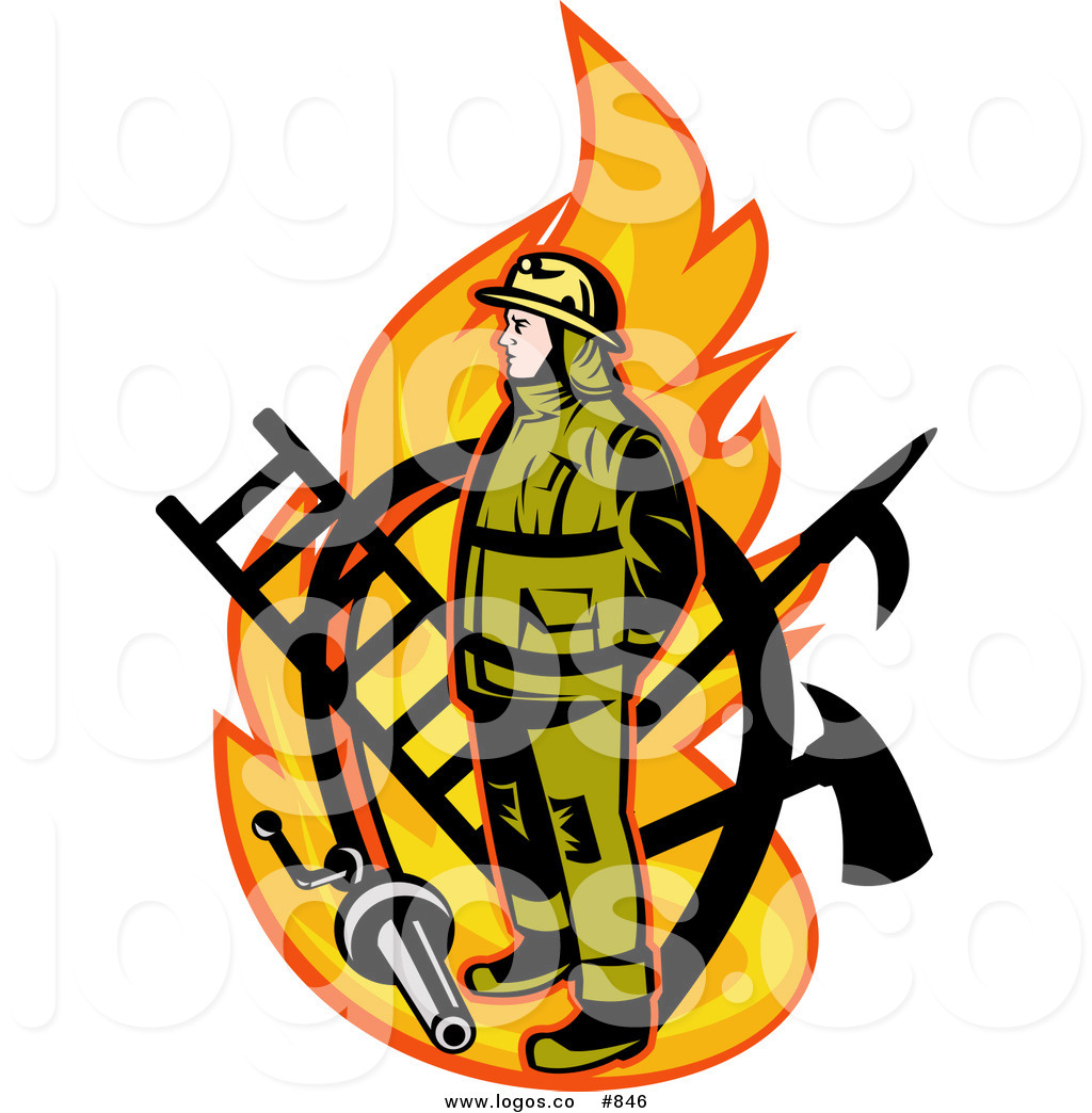 1024x1044 Royalty Free Vector Logo Of A Fireman By Patrimonio
