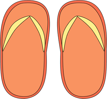 350x322 Orange Flip Flops Clip Art