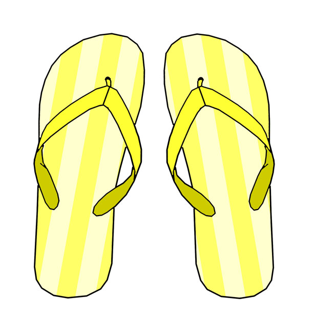 615x615 Yellow Amp White Stripe Flip Flops Free Stock Photo
