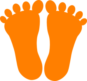 298x279 Orange Footprints Clip Art