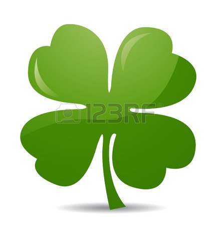 437x450 Four Leaf Clover, Lucky Clover For St. Patrick's Day, Vector