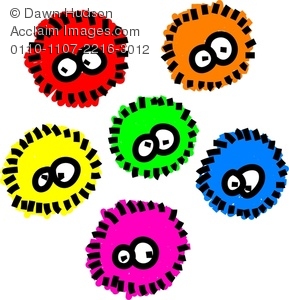 289x300 Clipart Image Of A Whimsical Drawing Of A Group Of Fluffy Germs