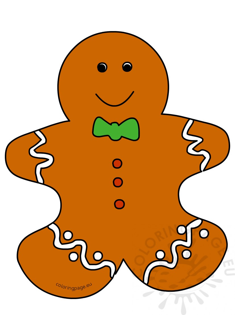 827x1107 Cartoon Gingerbread Man Print Coloring Page