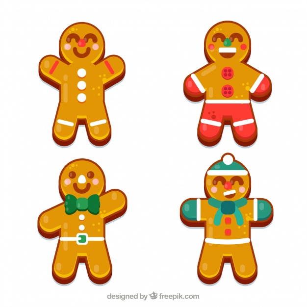 626x626 Yellow Flat Gingerbread Men Vector Free Download