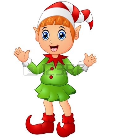 365x450 Happy Smiling Blonde Girl Christmas Santa's Elf Royalty Free