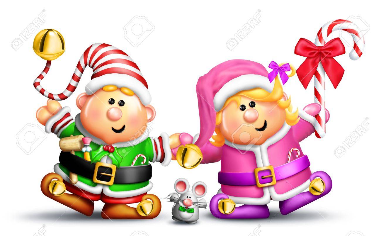 1300x805 Whimsical Boy And Girl Elves Holding Hands Stock Photo, Picture
