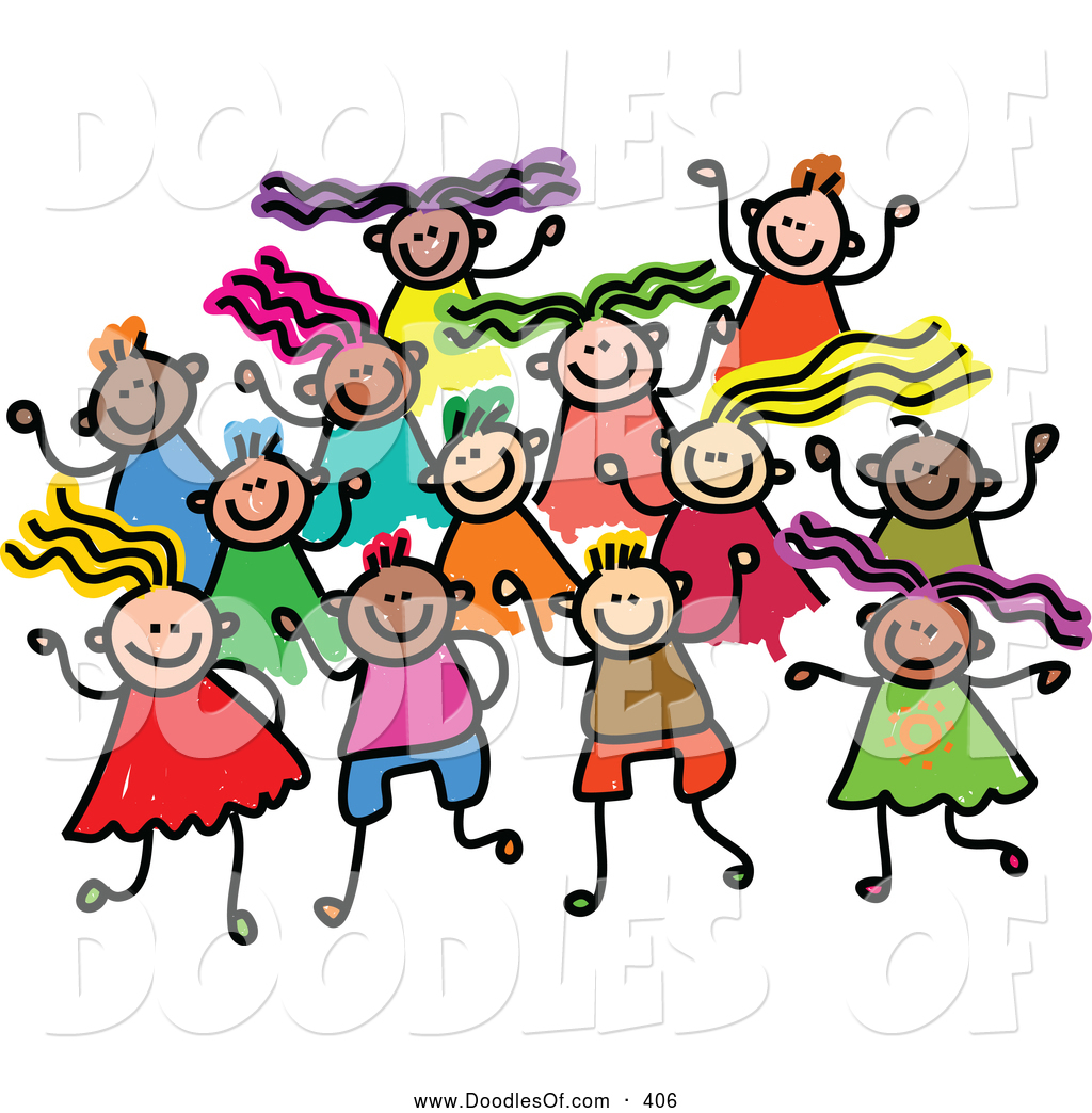 1024x1044 Vector Clipart Of A Group Of Cute Boys And Girls By Prawny