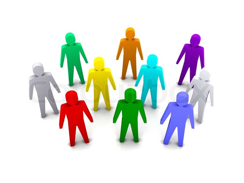 800x600 Group Of Different People. Concept 3d Illustration Stock Photo