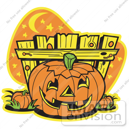 450x450 Royalty Free Cartoon Clip Art Of A Halloween Pumpkin With A Carved