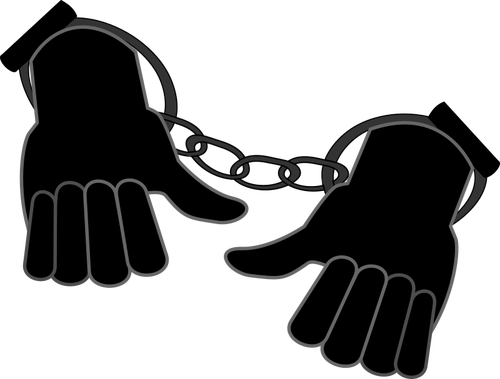 500x379 Hands Enclosed In Handcuffs Public Domain Vectors