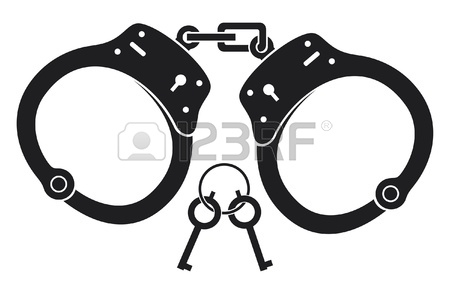 450x282 Metal Handcuffs, Vector Illustration Royalty Free Cliparts