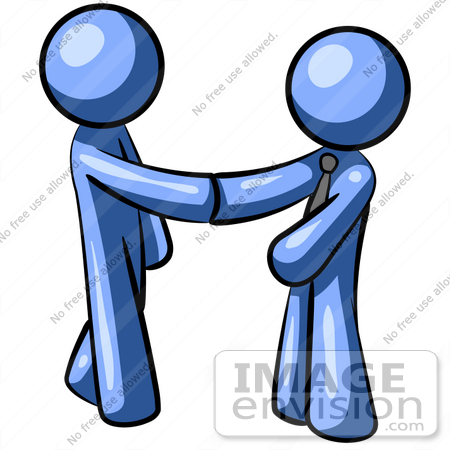 450x450 Cliprt Graphic Of Blue Guy Character Shaking Hands