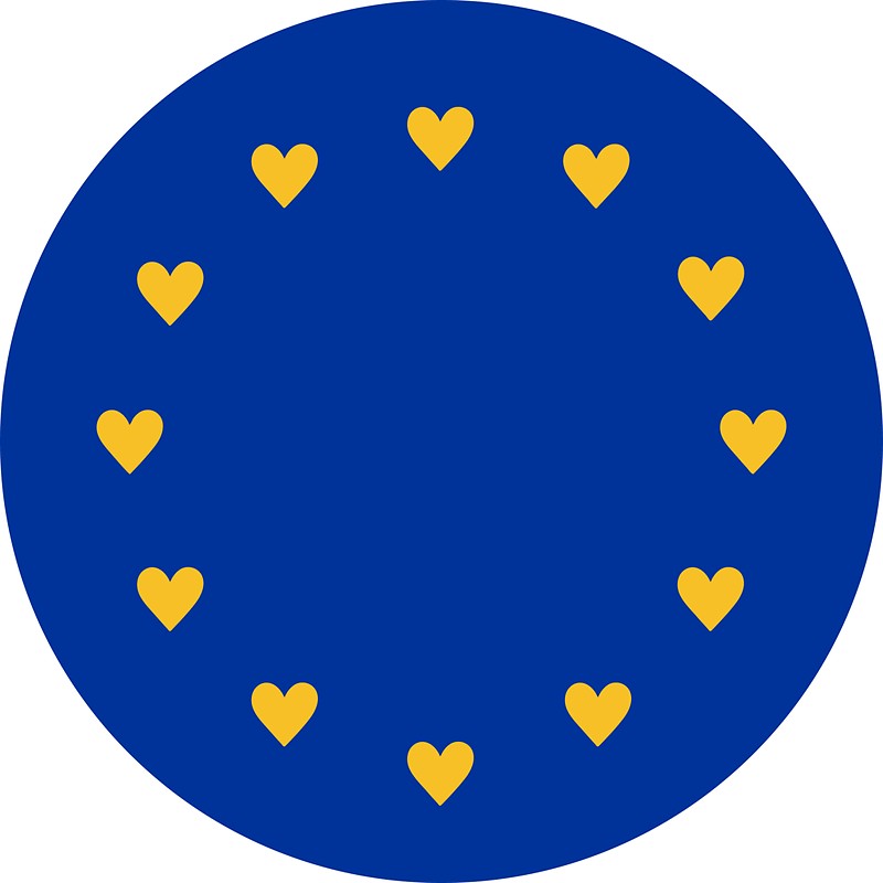 800x800 I Love Europe, Hearts, Heartbeat, Eu Stars, Flag, European Union