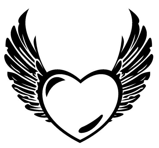 514x480 Heart With Wings 1 Decal Sticker