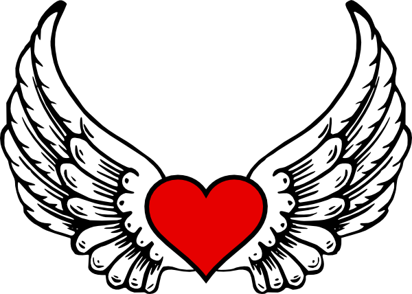 600x428 Wings N Heart Clip Art