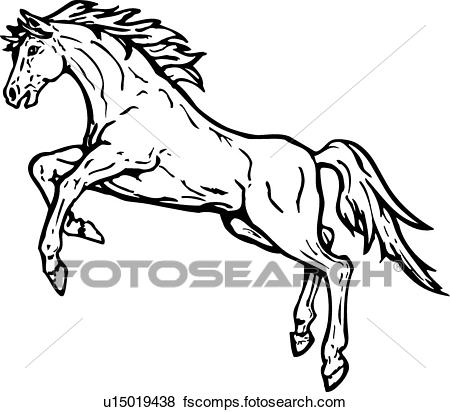 450x412 Clip Art Of Horse Rearing U15019438