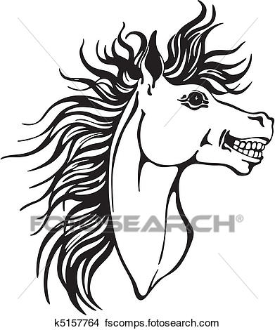 391x470 Clipart Of Horse Head Design K5157764