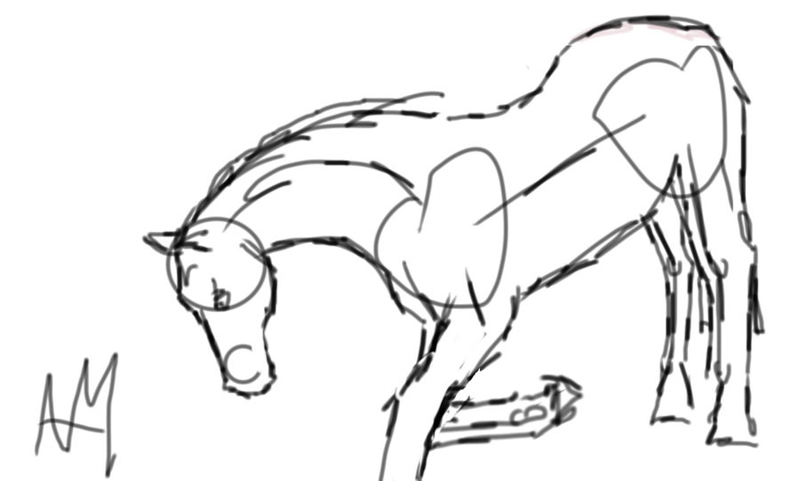 900x541 Rough Sketch Of A Bowing Horse By Theassholeprophet
