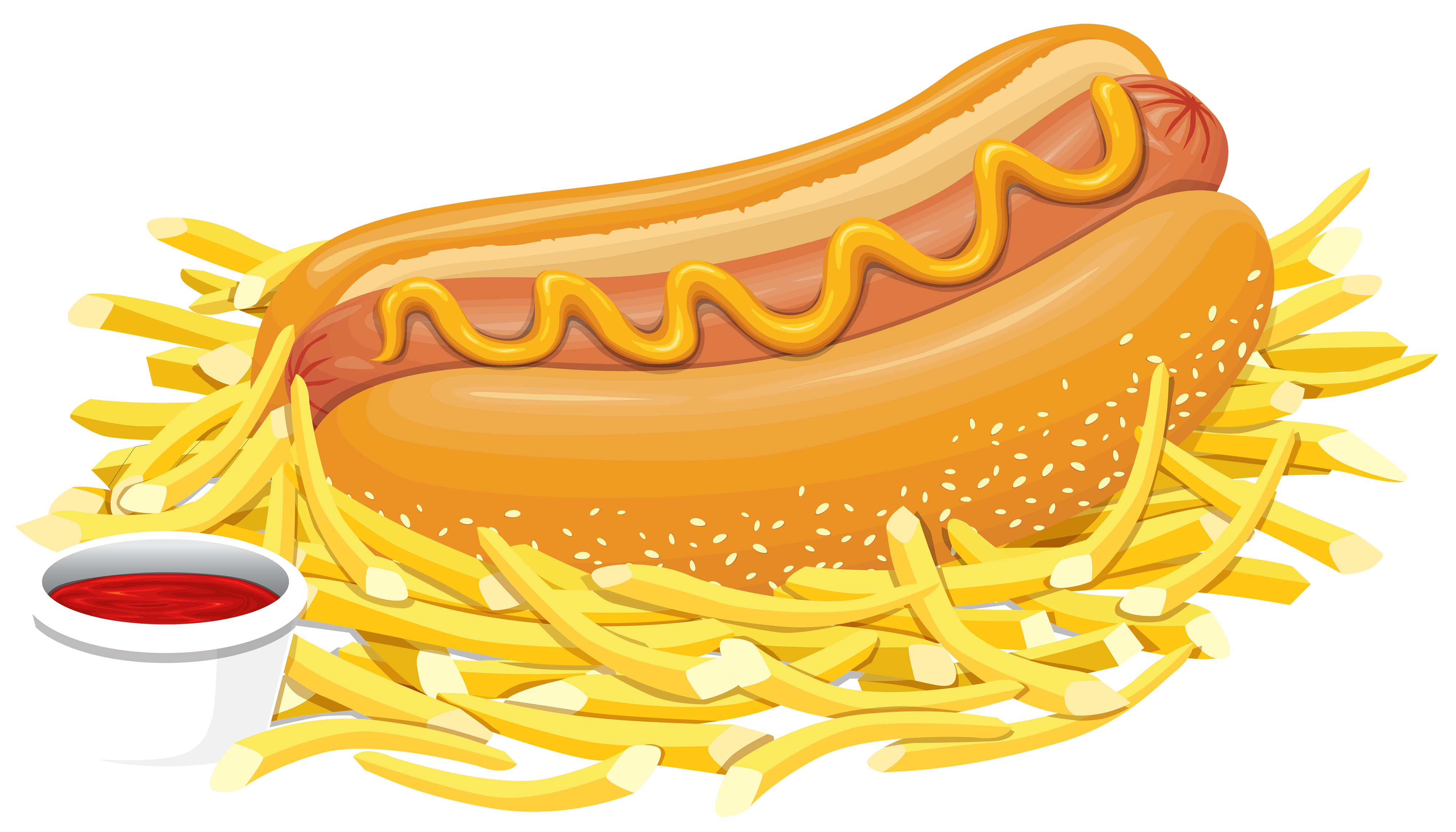 4000x2286 Hot Dog With Ketchup Png Clipart