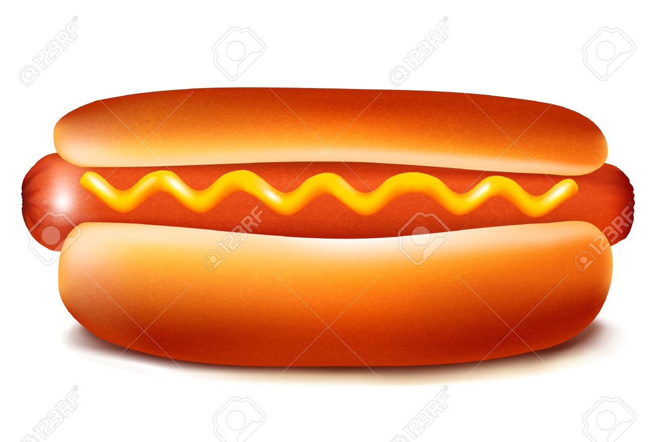 1300x878 Vector Illustration Of Hot Dog With Ketchup And Mustard Royalty