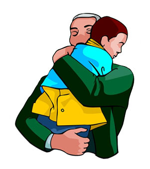 301x340 Father And Son Hugging Clipart