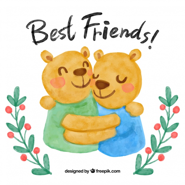 626x626 Background Of Watercolor Bears Hugging Vector Free Download