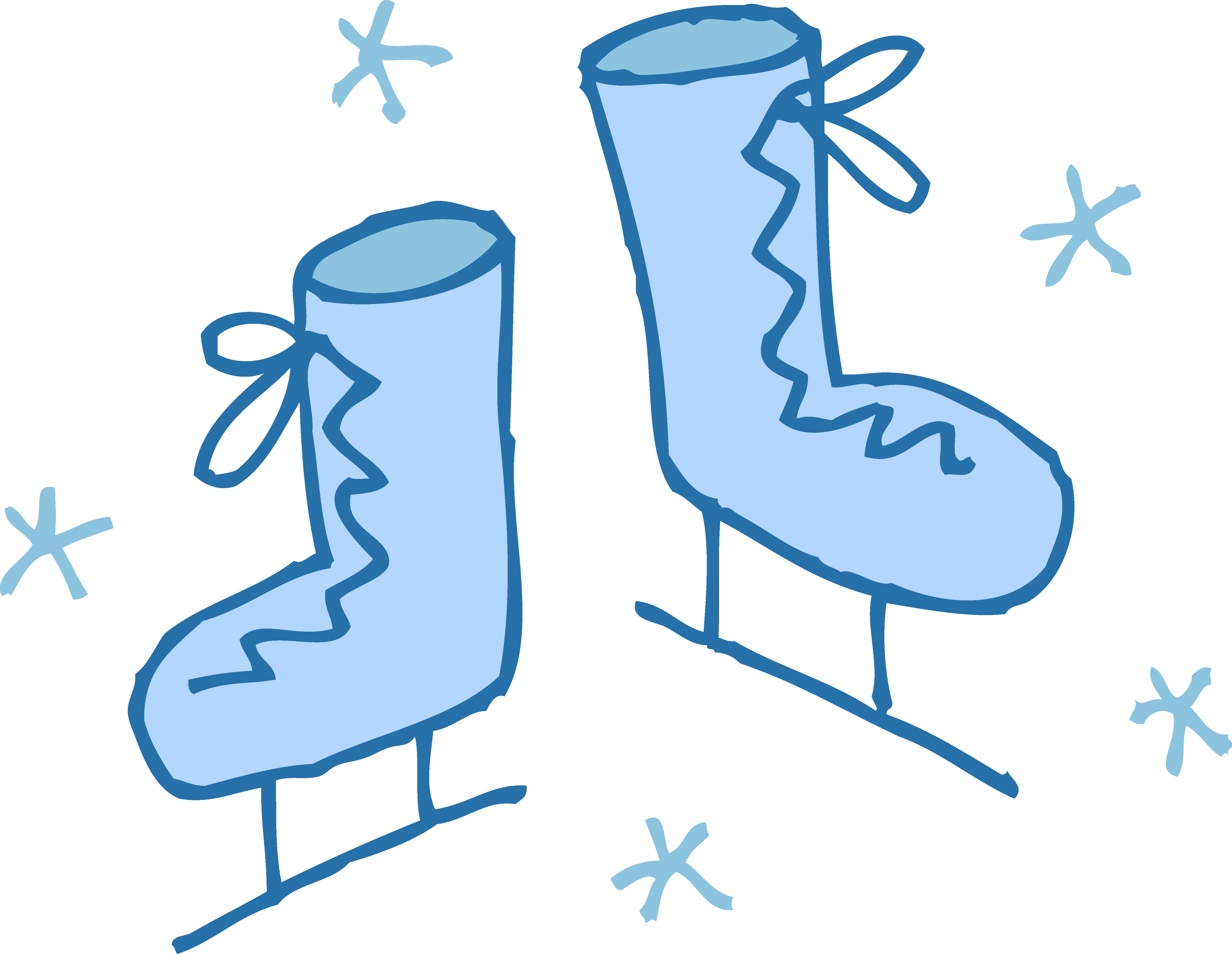 4919x3809 Cute Blue Ice Skates Clipart