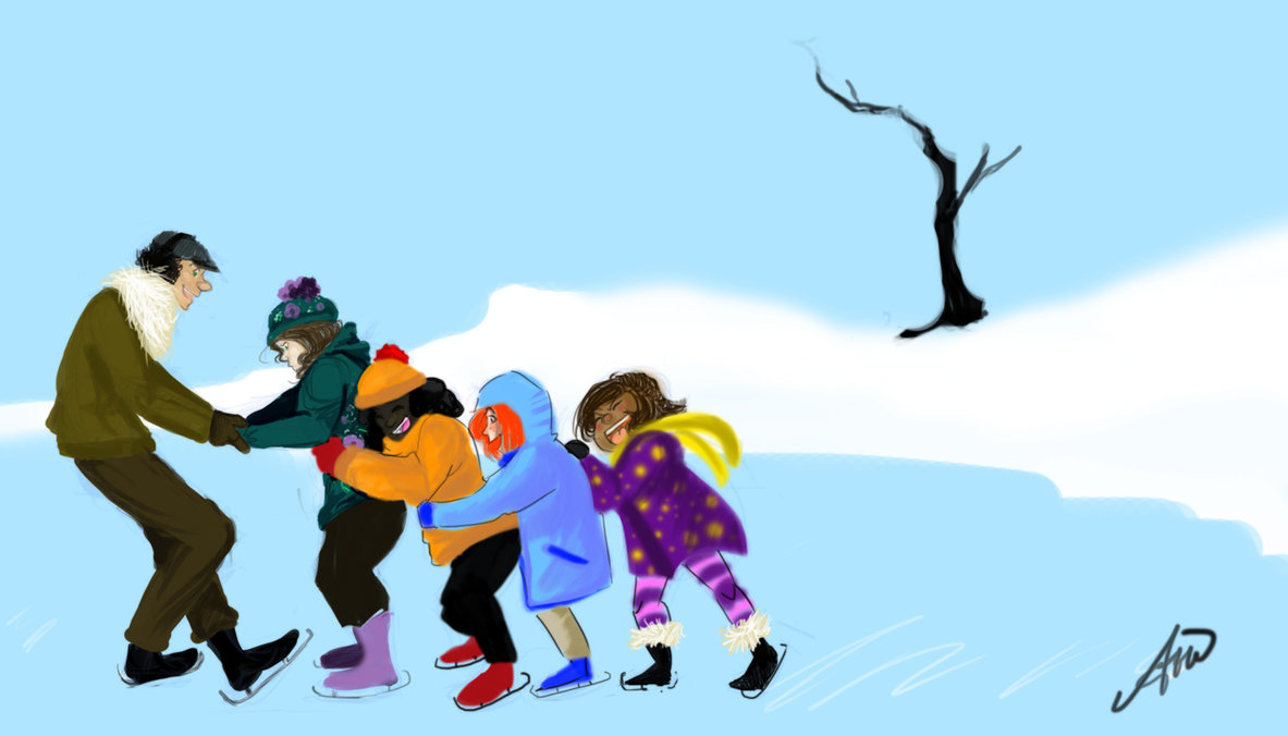 1183x676 Family Skating Clipart
