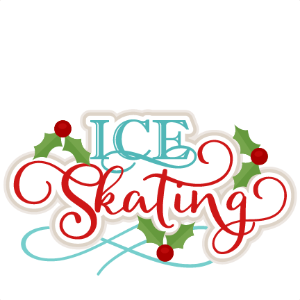 432x432 Ice Skating Title Scrapbook Cut File Cute Clipart Files