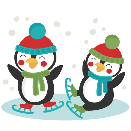 432x432 Penguins Ice Skating Svg Scrapbook Cut File Cute Clipart Files