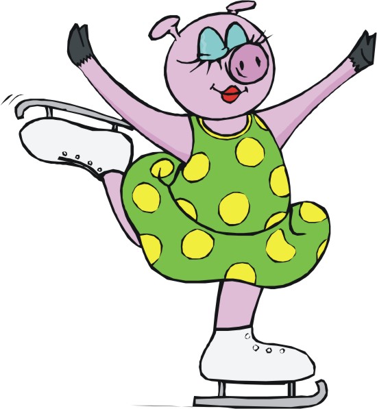 550x597 Animals Ice Skating Clipart
