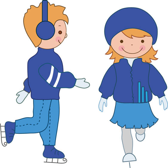 563x560 Boy And Girl Ice Skating Clipart
